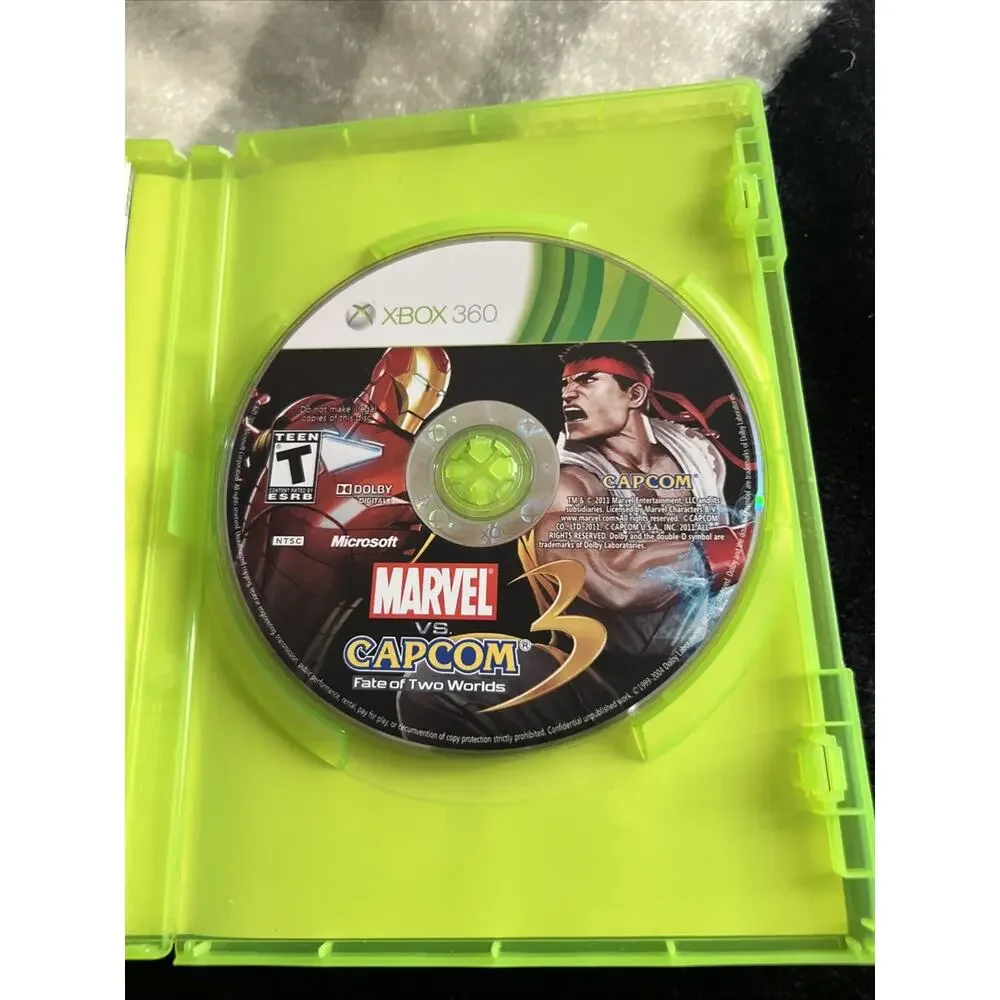 Marvel vs Capcom 3 Fate of Two Worlds Xbox 360 Original Case & Manual Complete